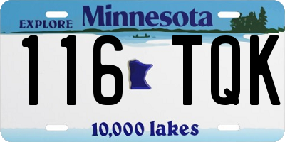 MN license plate 116TQK