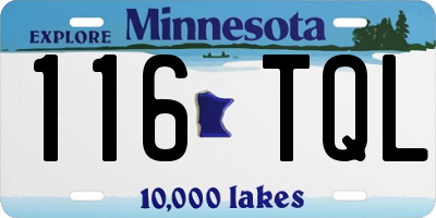 MN license plate 116TQL