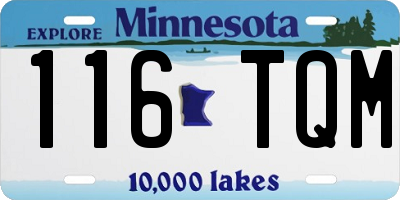 MN license plate 116TQM