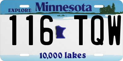 MN license plate 116TQW