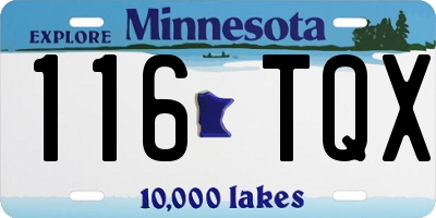 MN license plate 116TQX