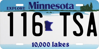 MN license plate 116TSA