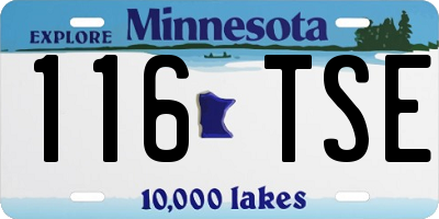 MN license plate 116TSE