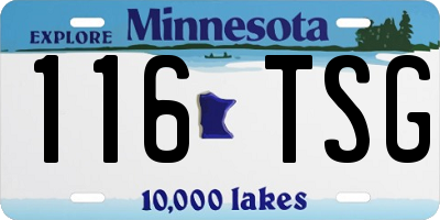 MN license plate 116TSG