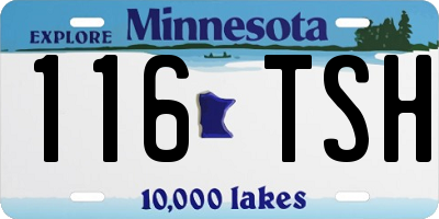 MN license plate 116TSH