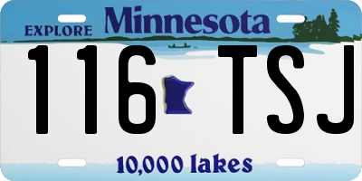 MN license plate 116TSJ