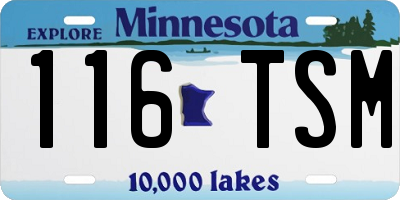 MN license plate 116TSM