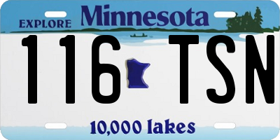 MN license plate 116TSN