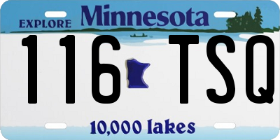 MN license plate 116TSQ