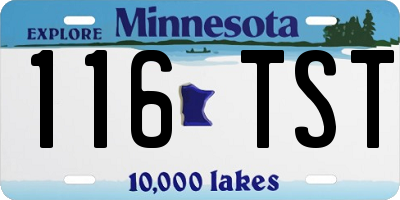 MN license plate 116TST