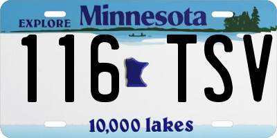 MN license plate 116TSV
