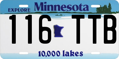 MN license plate 116TTB