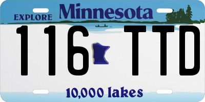 MN license plate 116TTD