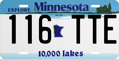 MN license plate 116TTE