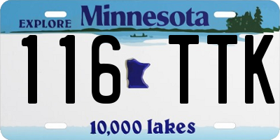 MN license plate 116TTK