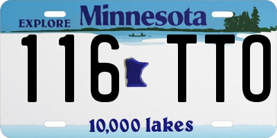 MN license plate 116TTO