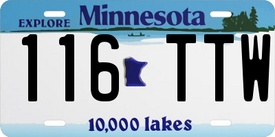 MN license plate 116TTW