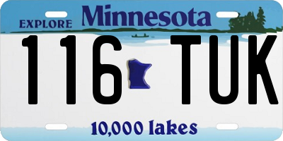 MN license plate 116TUK