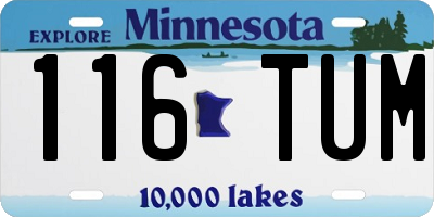 MN license plate 116TUM