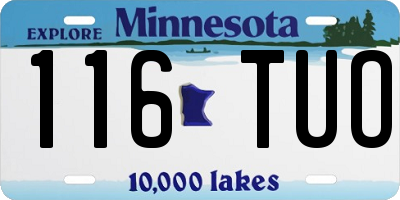 MN license plate 116TUO