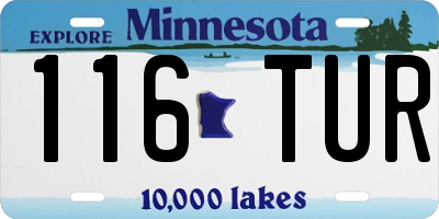 MN license plate 116TUR