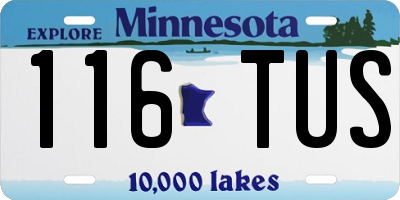 MN license plate 116TUS