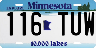 MN license plate 116TUW