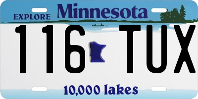 MN license plate 116TUX