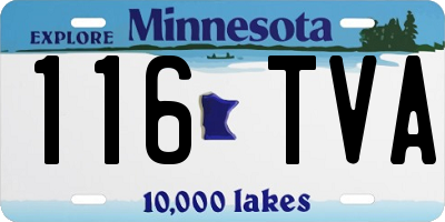 MN license plate 116TVA