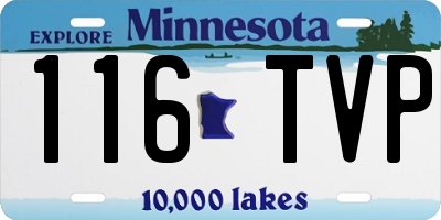 MN license plate 116TVP