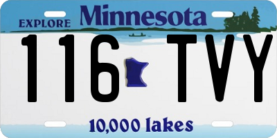MN license plate 116TVY