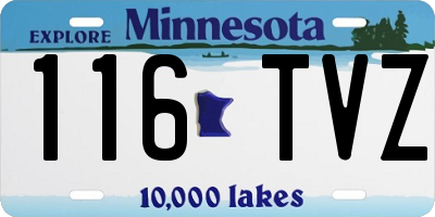 MN license plate 116TVZ