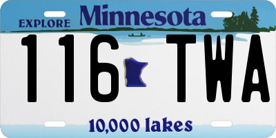 MN license plate 116TWA