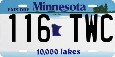 MN license plate 116TWC