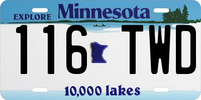 MN license plate 116TWD
