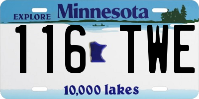 MN license plate 116TWE