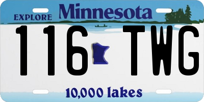 MN license plate 116TWG