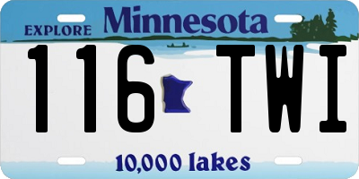 MN license plate 116TWI