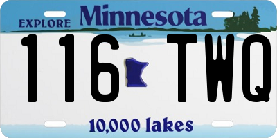 MN license plate 116TWQ