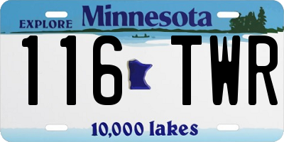 MN license plate 116TWR