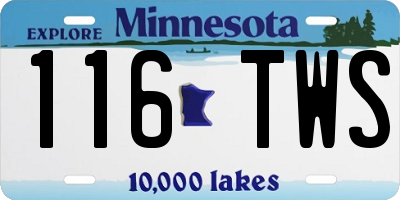 MN license plate 116TWS