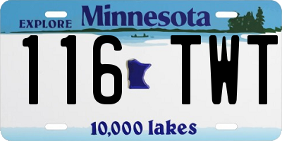 MN license plate 116TWT