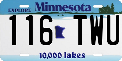 MN license plate 116TWU