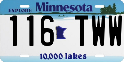 MN license plate 116TWW