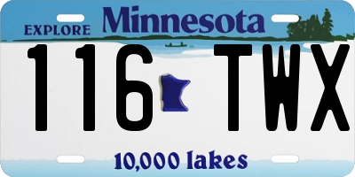 MN license plate 116TWX