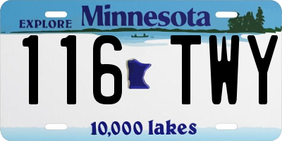 MN license plate 116TWY