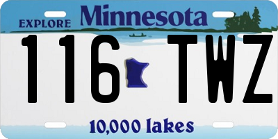 MN license plate 116TWZ