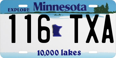 MN license plate 116TXA
