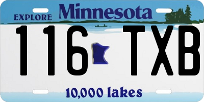 MN license plate 116TXB