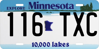 MN license plate 116TXC